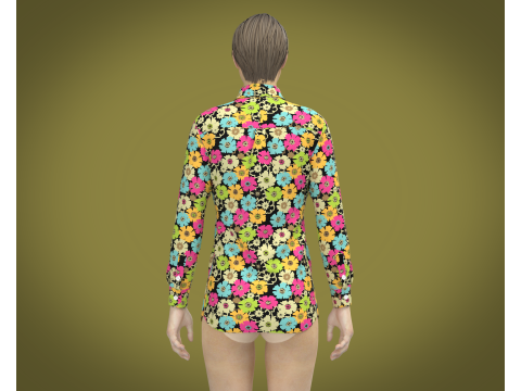 Ladies Print Shirt V1 3D Model