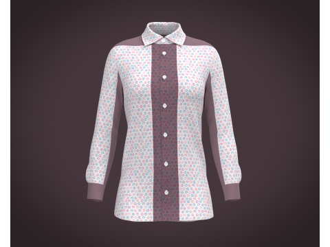 Female Print Shirt 3D Модель