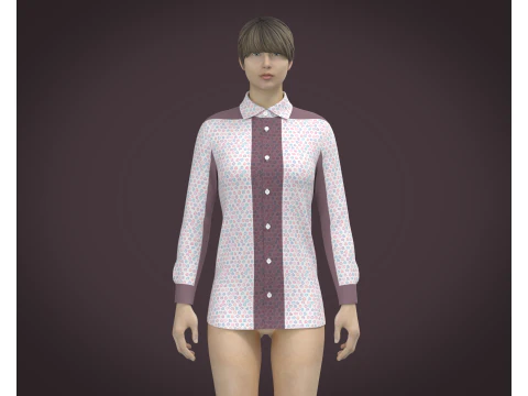 Female Print Shirt 3D Model