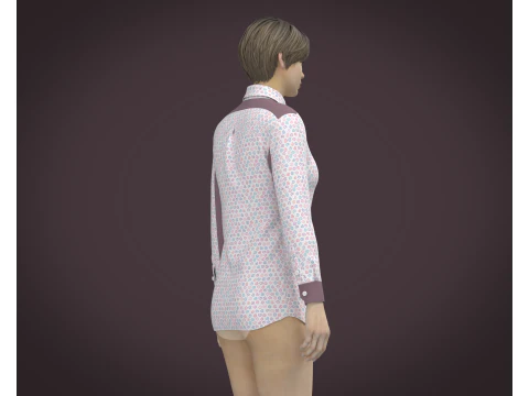 Female Print Shirt 3D Model