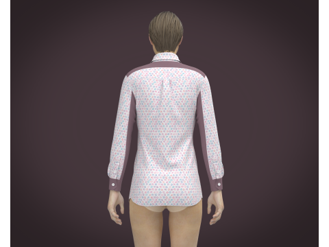 Female Print Shirt Model 3D