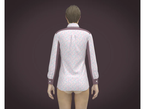 Female Print Shirt 3D Model