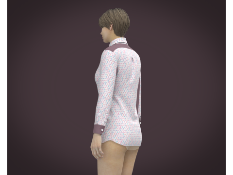 Female Print Shirt Model 3D