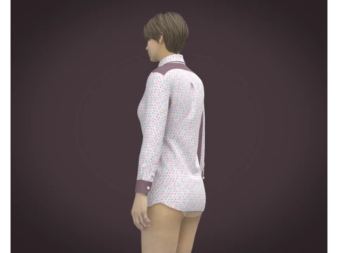 Female Print Shirt 3D Model