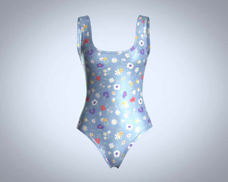 Girls Bodysuit - AOP 3D Модель .c4d .max .obj .3ds .fbx .stl .blend 