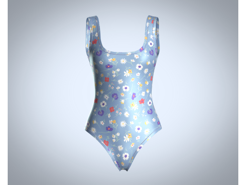 Girls Bodysuit - AOP Modelo 3D
