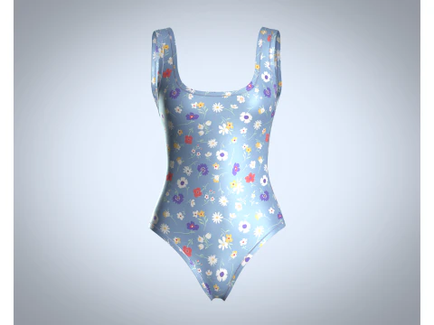 여아용 바디수트 - AOP 3D 모델