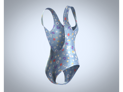 Girls Bodysuit - AOP 3D Модель
