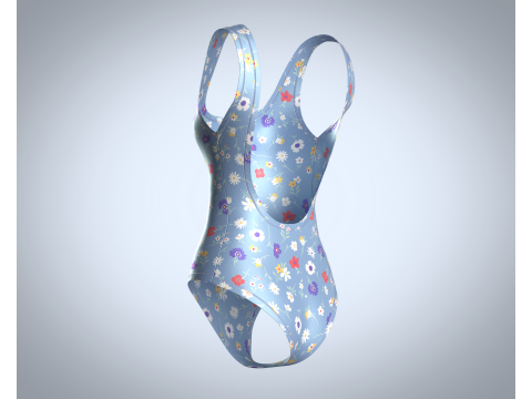 Girls Bodysuit - AOP 3D Модель