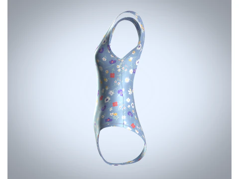 Girls Bodysuit - AOP 3D Model