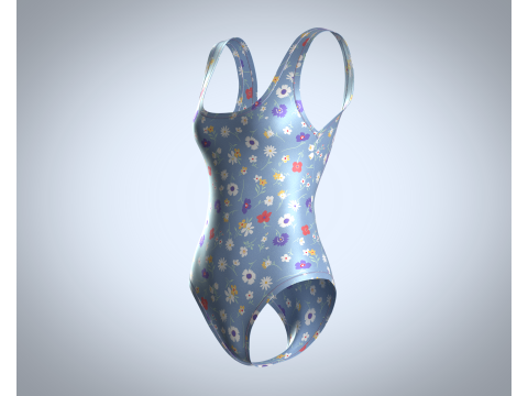 Girls Bodysuit - AOP 3D Модель