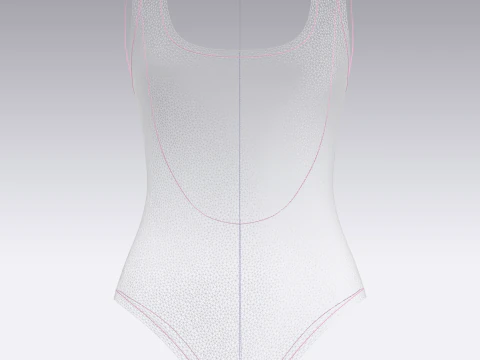 Girls Bodysuit - AOP 3D Model