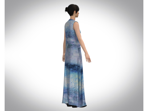 Girls Blue Dress 3D Модель