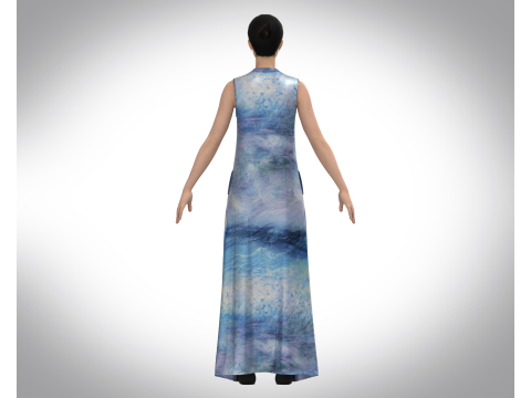 Girls Blue Dress 3D Модель
