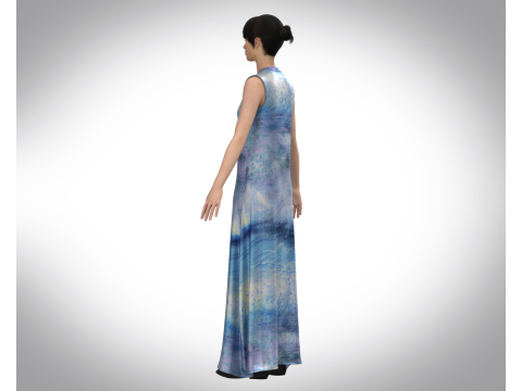 Girls Blue Dress 3D Модель