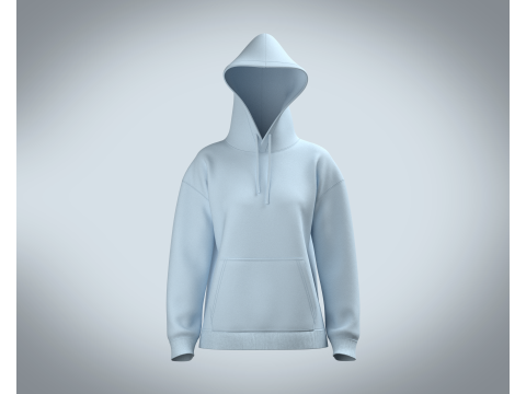 Girls Hoodie - Blue 3D Model