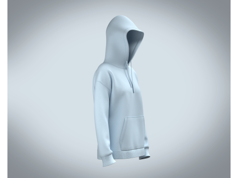 Girls Hoodie - Blue 3D Model