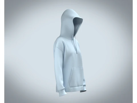Girls Hoodie - Blue 3D Model