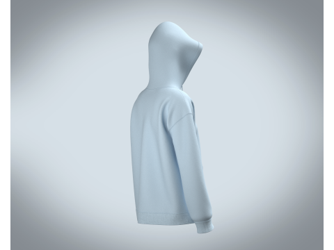 Girls Hoodie - Blue 3D Model
