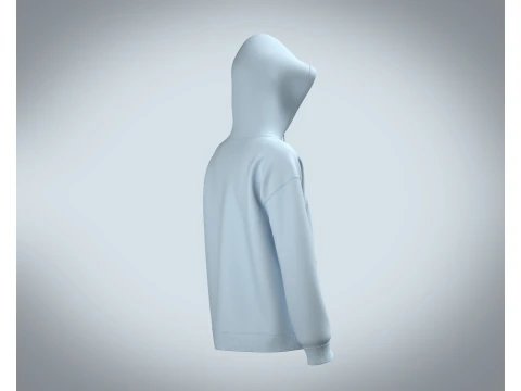 Girls Hoodie - Blue 3D Model