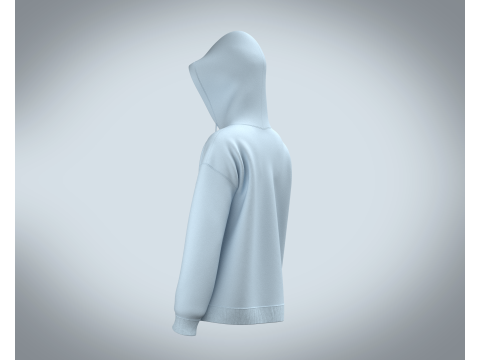 Girls Hoodie - Blue 3D Model