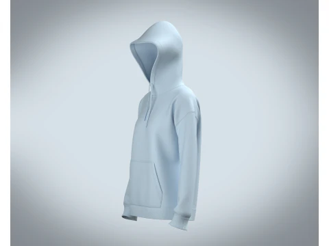 Girls Hoodie - Blue 3D Model