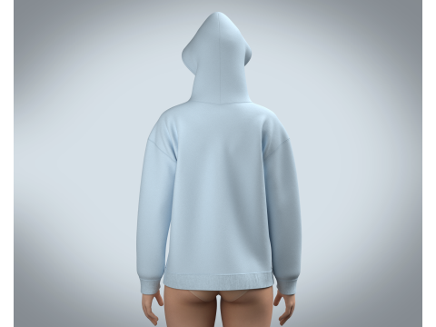 Girls Hoodie - Blue 3D Model
