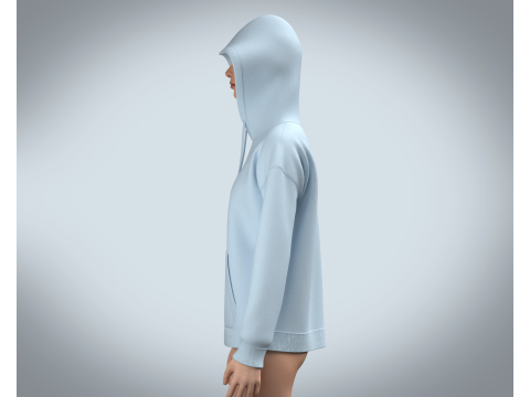 Girls Hoodie - Blue 3D Model