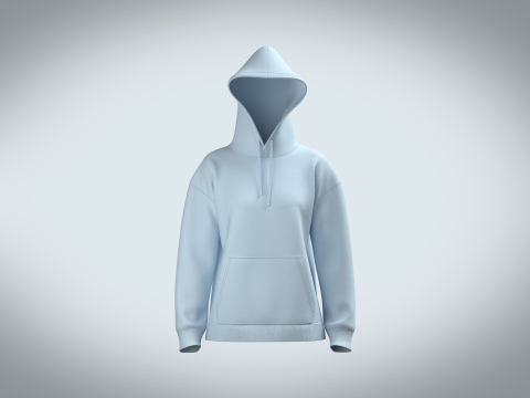 Girls Hoodie - Blue 3D Model