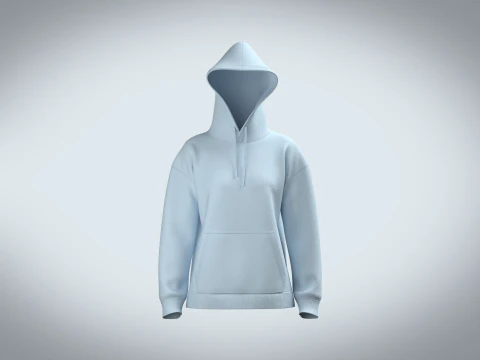 Girls Hoodie - Blue 3D Model