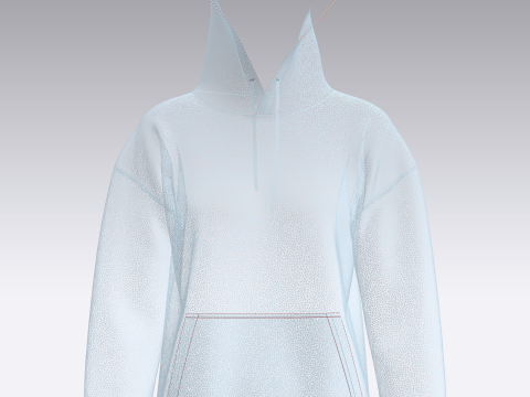 Girls Hoodie - Blue 3D Model