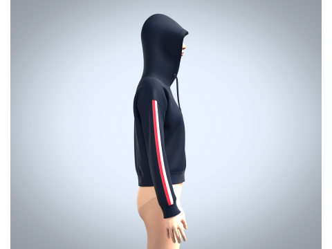Girls Cropped - Hoodie Modelo 3D