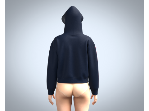 Girls Cropped - Hoodie Modelo 3D