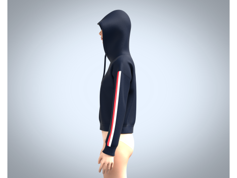 Girls Cropped - Hoodie Modelo 3D
