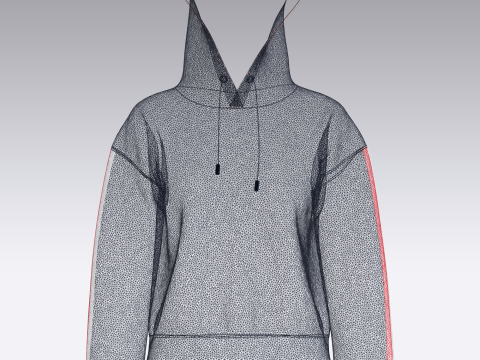 Girls Cropped - Hoodie Modelo 3D