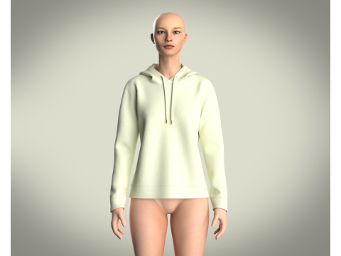 Girls Hoodie - Mint Lemon Modelo 3D