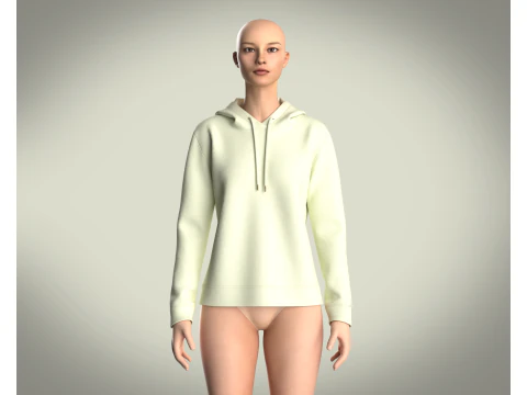Girls Hoodie - Mint Lemon 3D Model