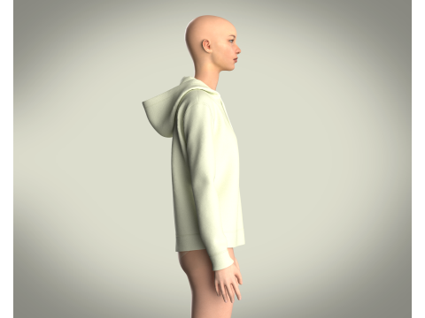 Girls Hoodie - Mint Lemon Modelo 3D