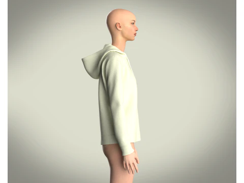 Girls Hoodie - Mint Lemon 3D Model