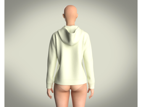 Girls Hoodie - Mint Lemon Modelo 3D