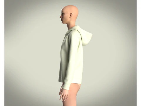 Girls Hoodie - Mint Lemon 3D Model