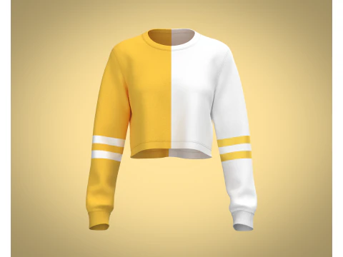 लड़कियों की क्रॉप्ड स्वेटशर्ट 3D मॉडल