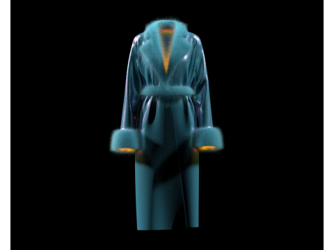 Girls Fur Jackets 3D Model