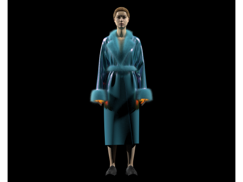 Girls Fur Jackets 3D 모델