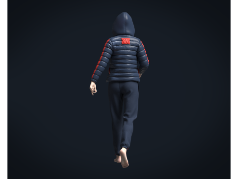 Girls Outfit - Puffer Jacket with Jogger Model 3D