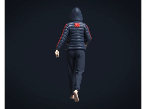 Girls Outfit - Puffer Jacket with Jogger 3D Model