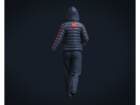 Girls Outfit - Puffer Jacket with Jogger Model 3D