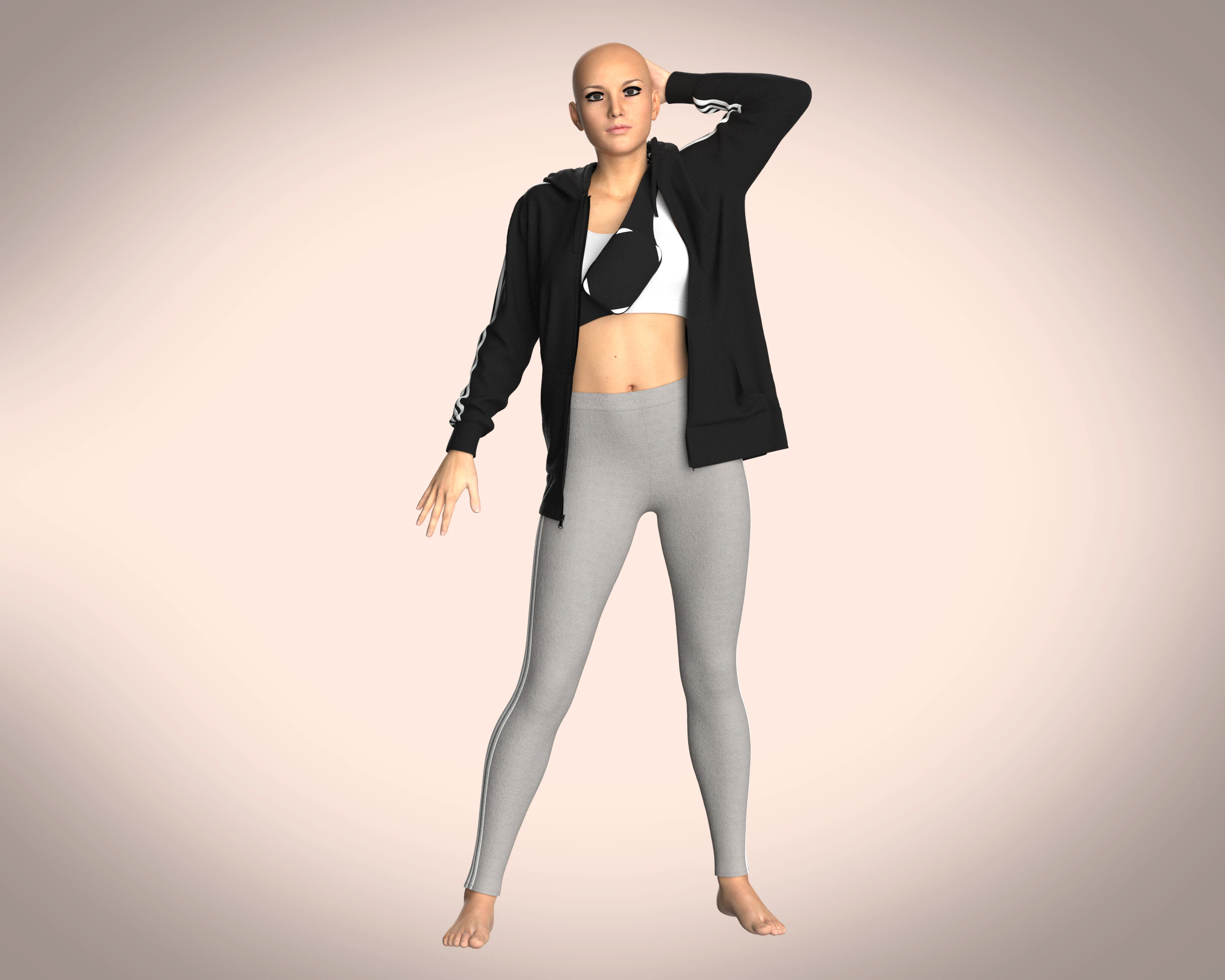 Girls Jacket and Legging with Side Bag - outfit 3D Model .c4d .max .obj .3ds .fbx .stl .blend 