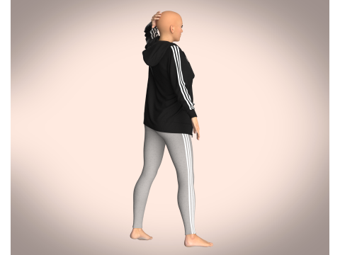Girls Jacket and Legging with Side Bag - outfit 3D मॉडल