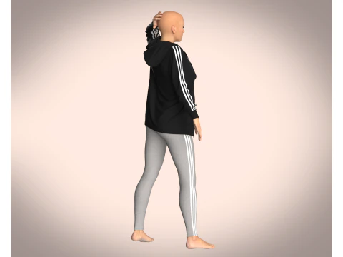 Girls Jacket and Legging with Side Bag - outfit 3D Model